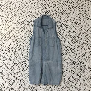 GAP Drawstring Waist Chambray Romper